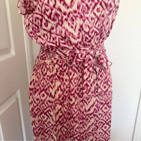 Who What Wear Pink Printed Midi Length Sleeveless Mock Neck Dress - Picture 8 of 16